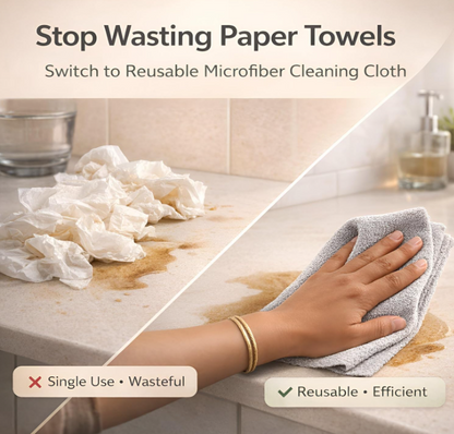 Premium 200 GSM Microfiber Cleaning Cloth Roll – 25 Reusable Sheets