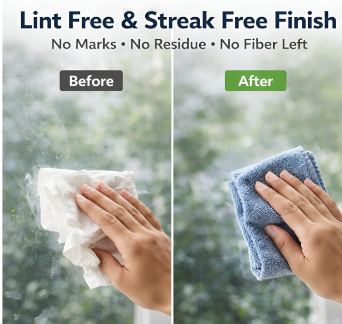 Premium 200 GSM Microfiber Cleaning Cloth Roll – 25 Reusable Sheets