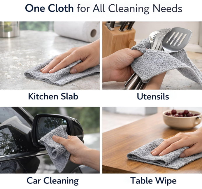 Premium 200 GSM Microfiber Cleaning Cloth Roll – 25 Reusable Sheets
